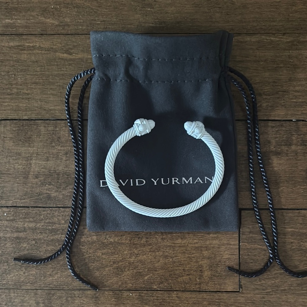 David Yurman White Renaissance Aluminum Cable Bracelet